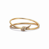 Knot Double Row Embrace Bangle Bracelet