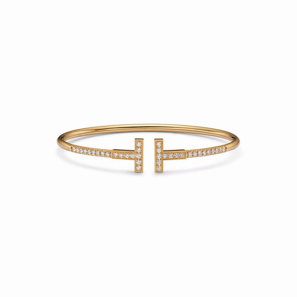 T Pave Wire Brilliance Bangle Bracelet