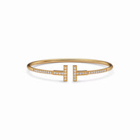 T Pave Wire Brilliance Bangle Bracelet