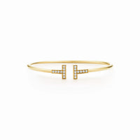 T Wire Pavé Open Bracelet