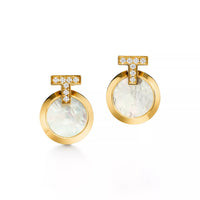 T1 Paved Circle Drop Earrings