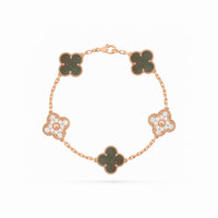 Vintage Alhambra 5 Motif Pave Bracelet