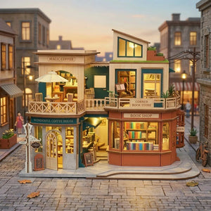 Wooden Letter Coffee Miniature House Cafe Model Kit