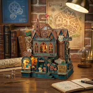 Wooden Dessert Time Music Box 3D Puzzle Mechanical Gear Toy