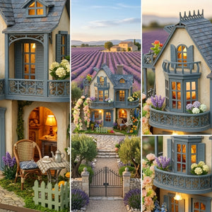 Wooden Fairy Garden Miniature House Artisan Floral Kit