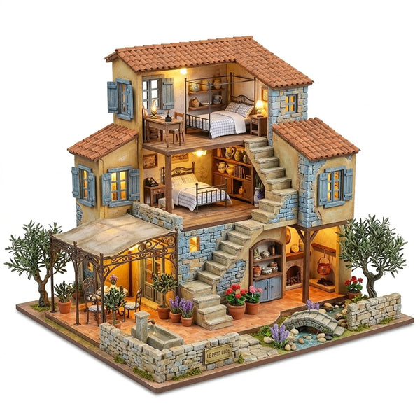 Wooden Bamboo Spring Retreat Miniature House Model Kit
