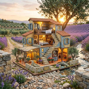 Wooden Bamboo Spring Retreat Miniature House Model Kit