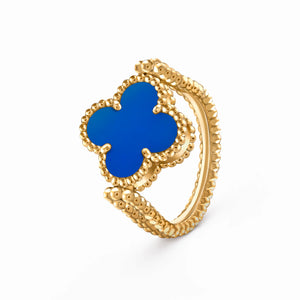 Alhambra Azure Clover Beaded Ring