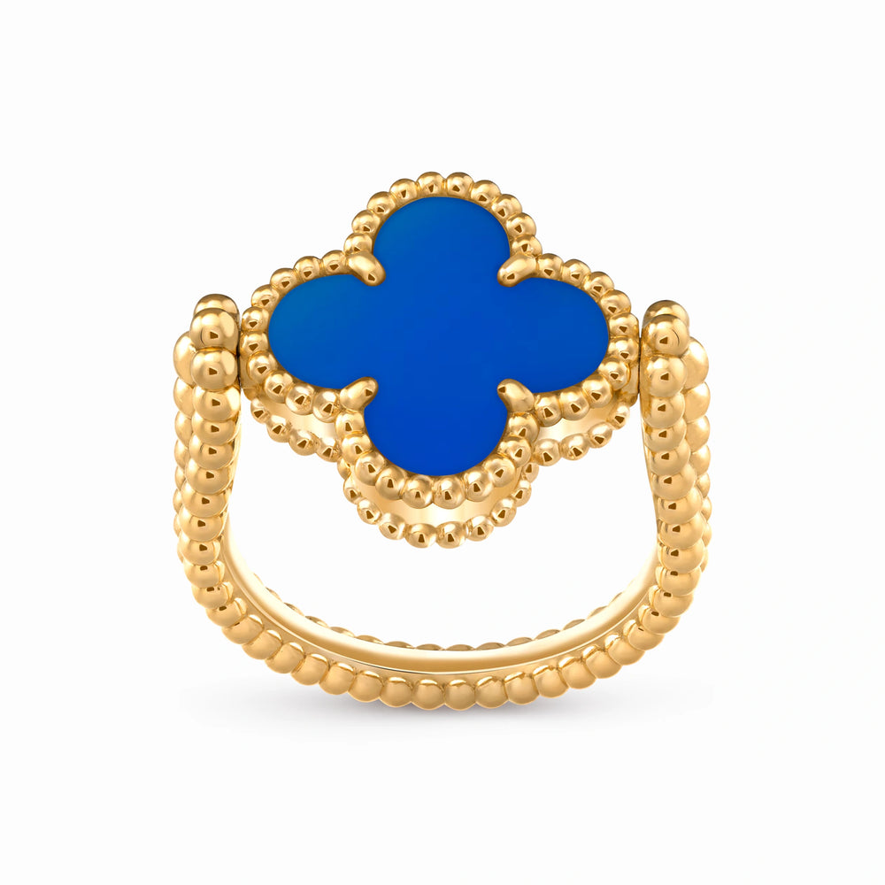 Alhambra Azure Clover Beaded Ring