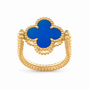 Alhambra Azure Clover Beaded Ring