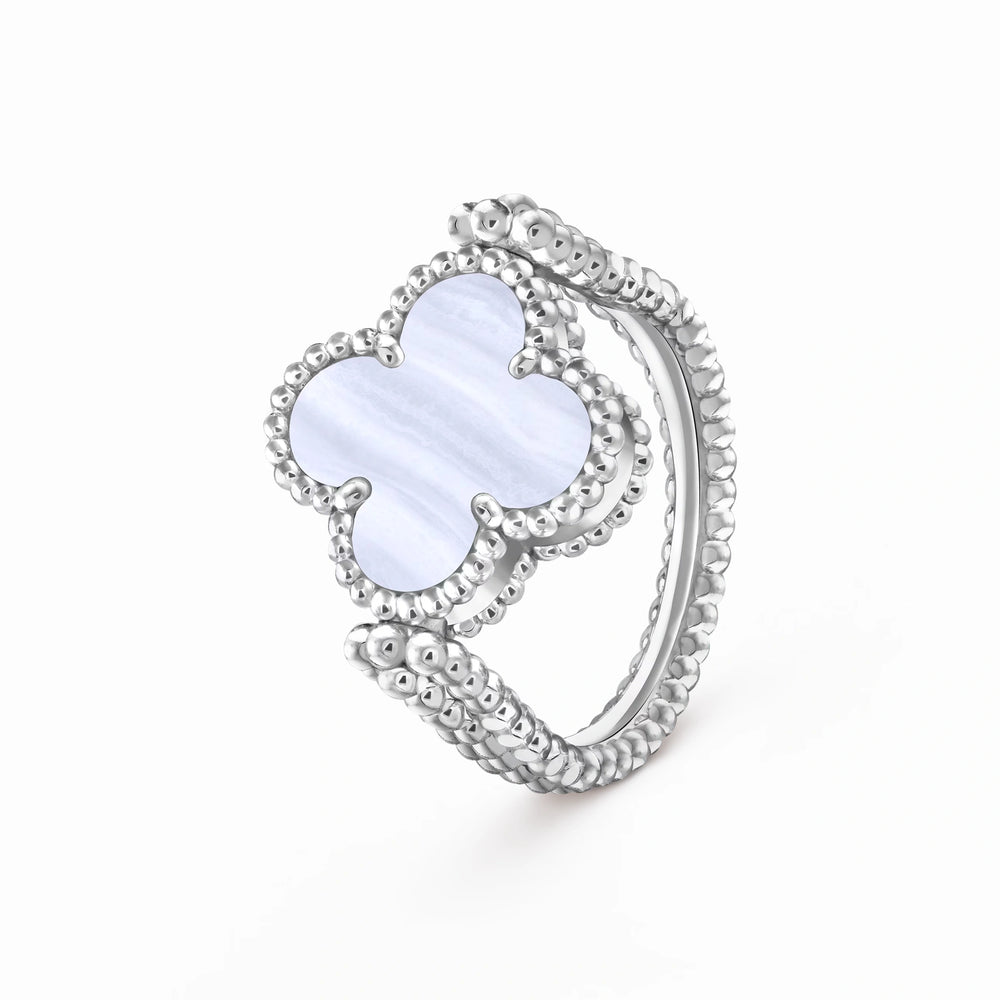 Alhambra Azure Clover Beaded Ring