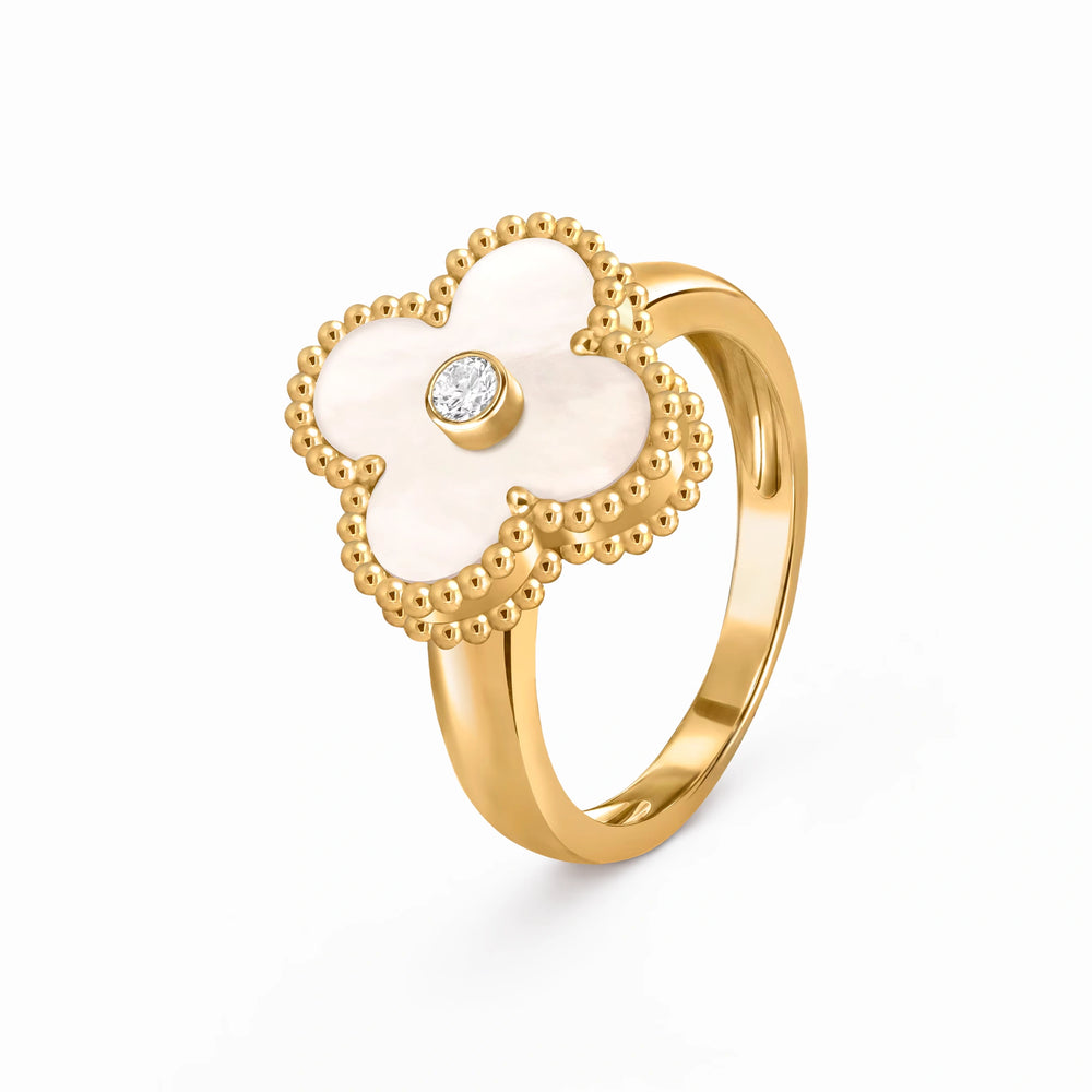 Alhambra Nacre Clover Beaded Ring