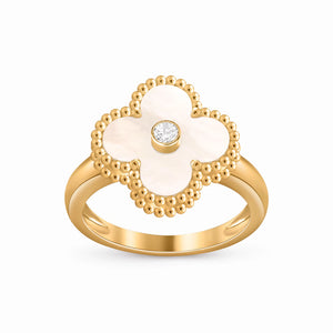 Alhambra Nacre Clover Beaded Ring