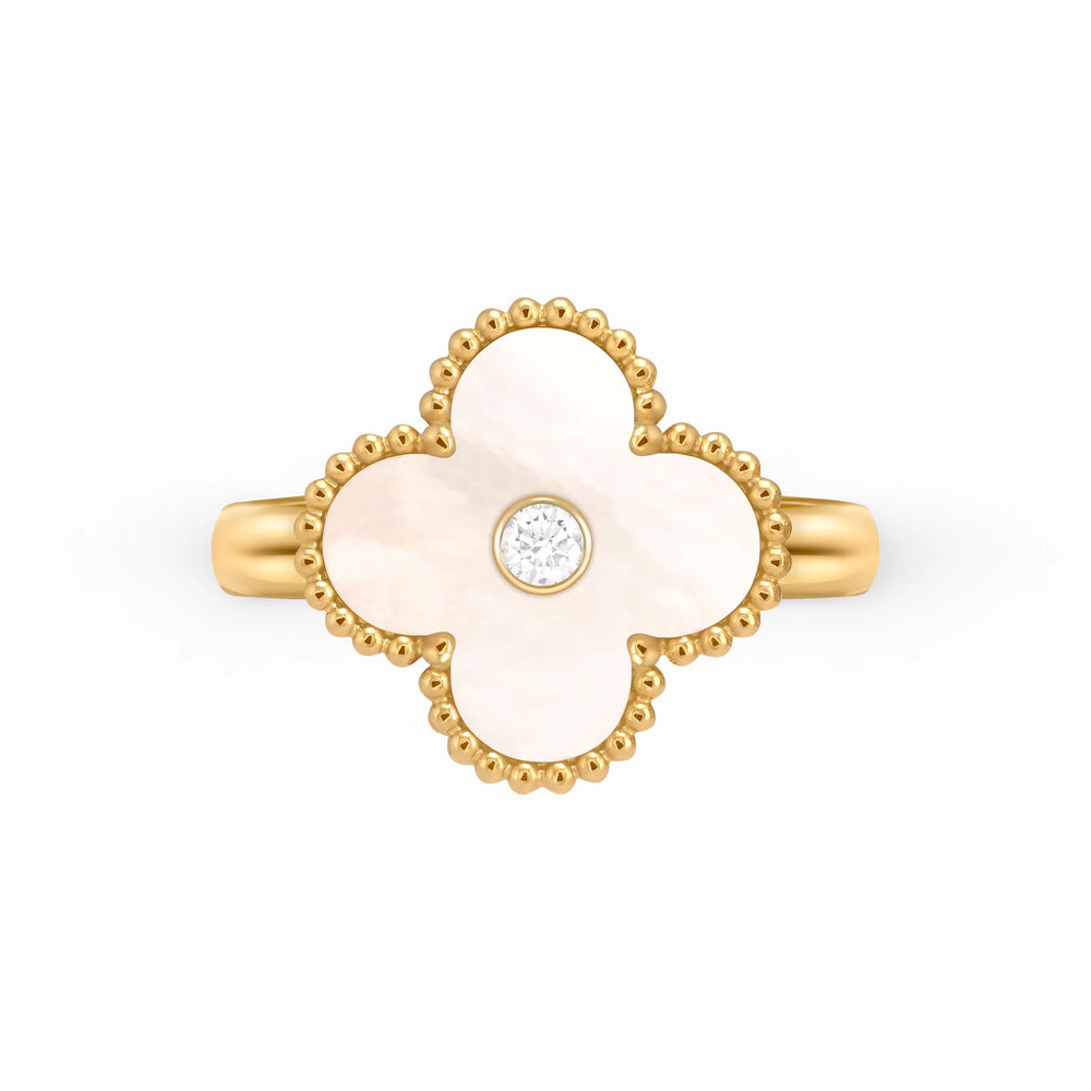 Alhambra Nacre Clover Beaded Ring