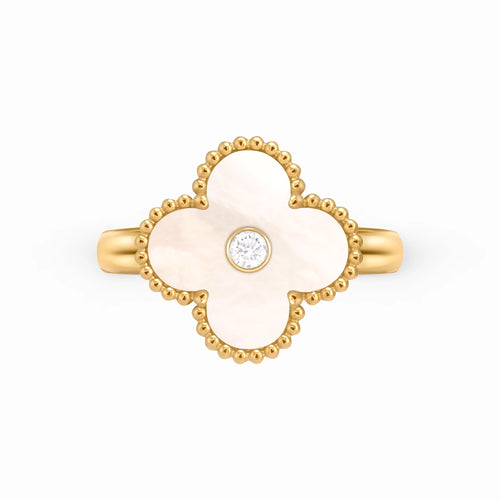 Alhambra Nacre Clover Beaded Ring