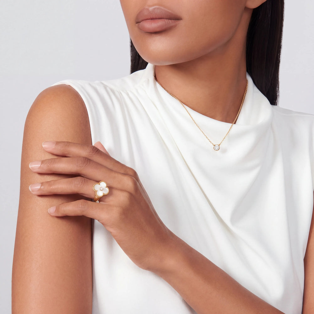 Alhambra Nacre Clover Beaded Ring