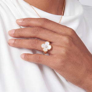 Alhambra Nacre Clover Beaded Ring