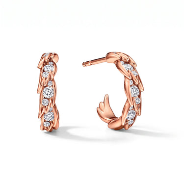 Bird Wings Pavé Hoop Earrings