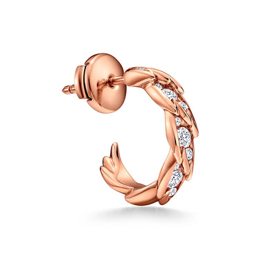 Bird Wings Pavé Hoop Earrings