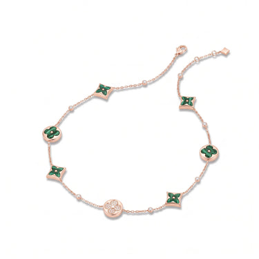 Color Blossom Malachite Multi-Motif Necklace
