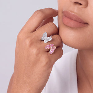 Deux Papillons Jardin Rose Ring