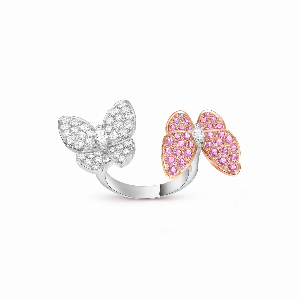 Deux Papillons Jardin Rose Ring