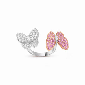 Deux Papillons Jardin Rose Ring