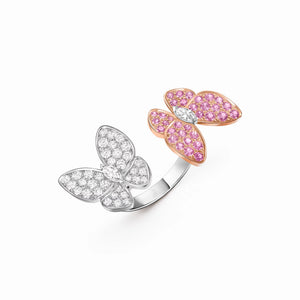 Deux Papillons Jardin Rose Ring