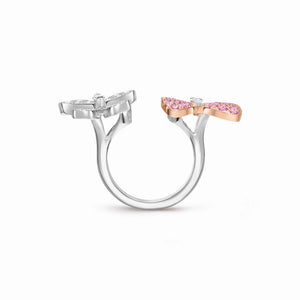 Deux Papillons Jardin Rose Ring