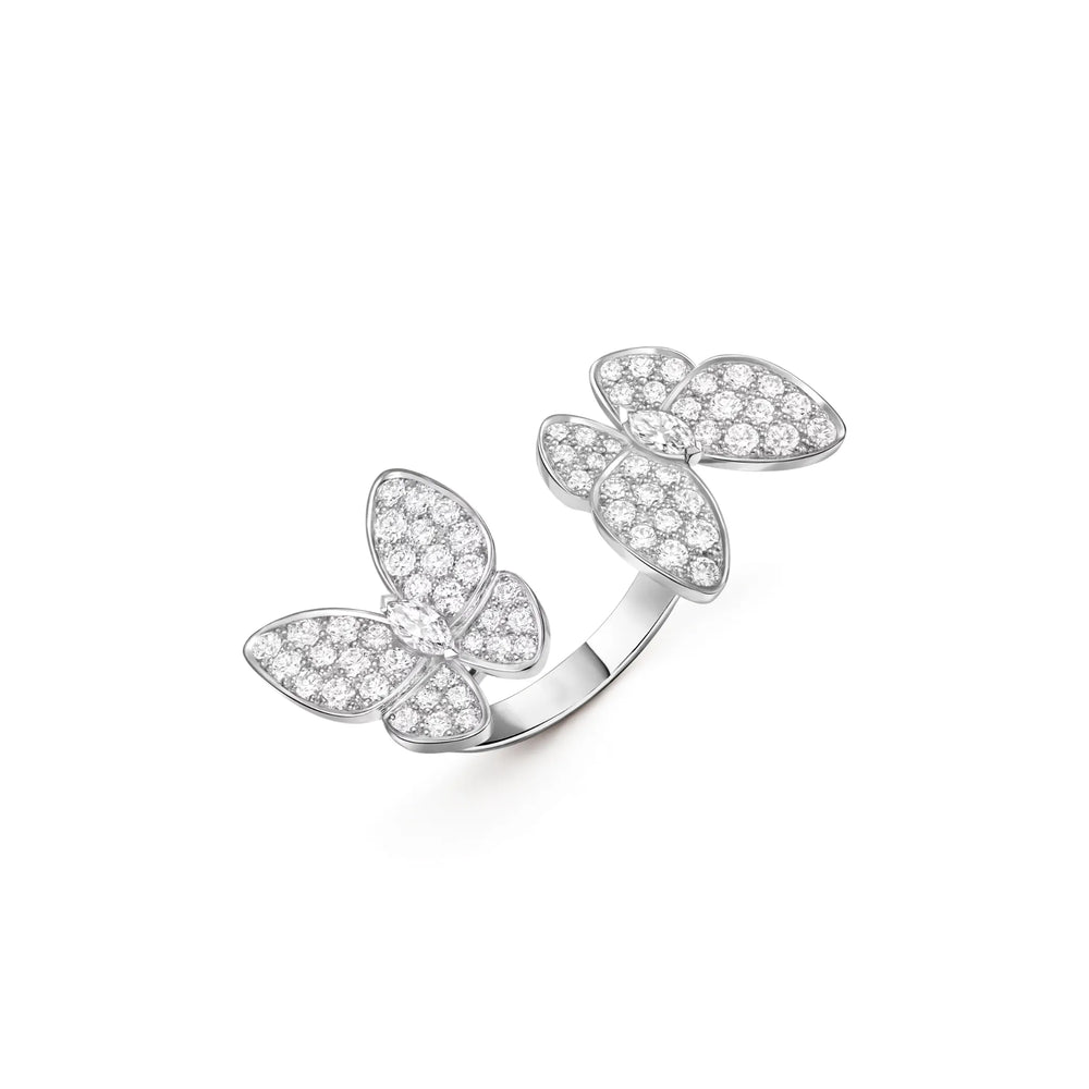 Deux Papillons Jardin Rose Ring