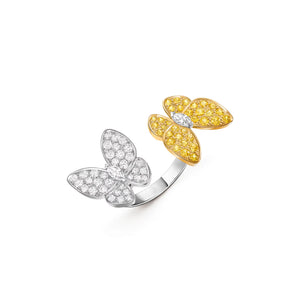 Deux Papillons Jardin Rose Ring
