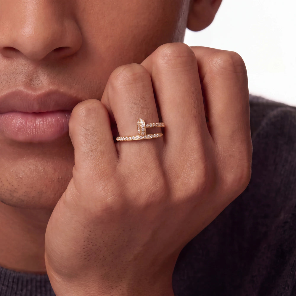 Juste un Clou Half Paved Ring