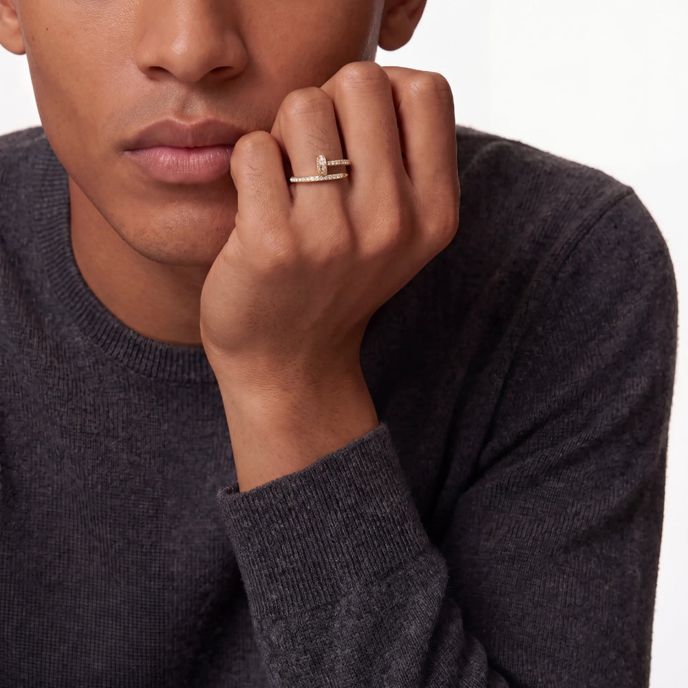 Juste un Clou Half Paved Ring