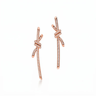 Knot Cascading Pavé Drop Earrings