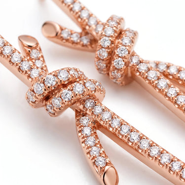 Knot Cascading Pavé Drop Earrings