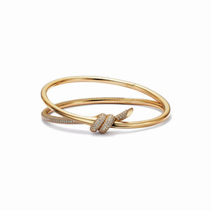 Knot Double Row Embrace Bangle Bracelet