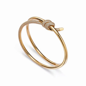 Knot Double Row Embrace Bangle Bracelet
