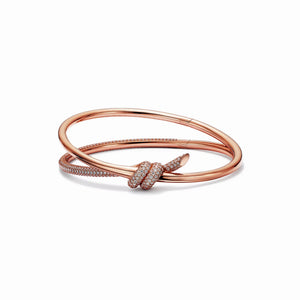 Knot Double Row Embrace Bangle Bracelet