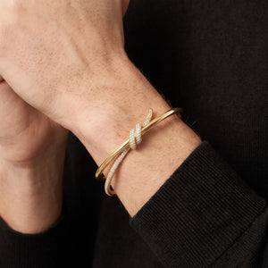 Knot Double Row Embrace Bangle Bracelet
