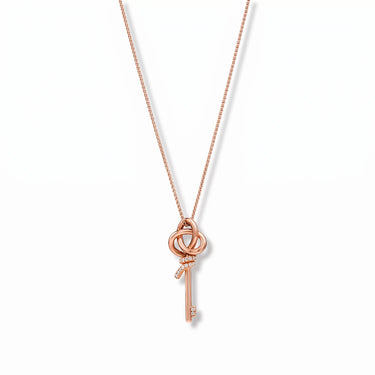 Knot Mini Key Charm Necklace