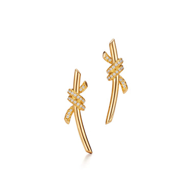Knot Pavé Climber Earrings