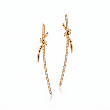 Knot Pavé Drop Earrings