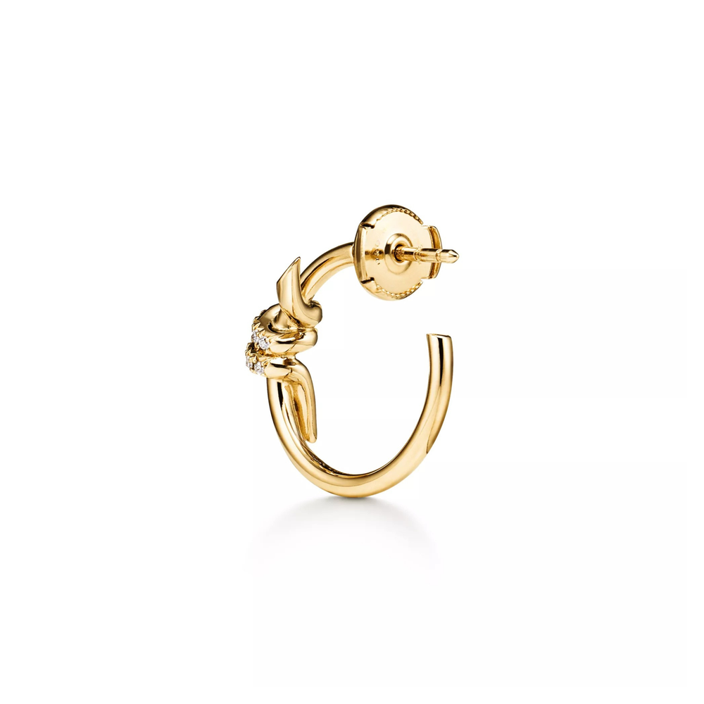 Knot Paved Hoop Earrings