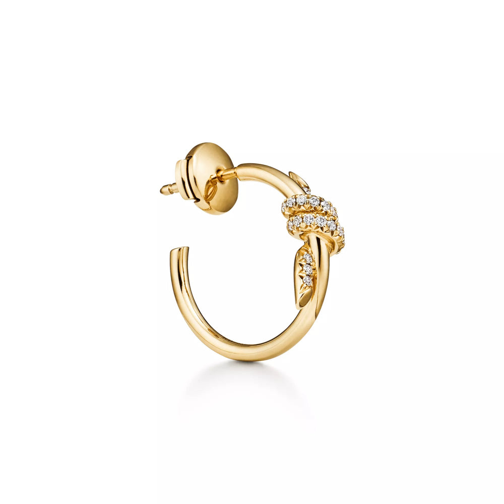 Knot Paved Hoop Earrings