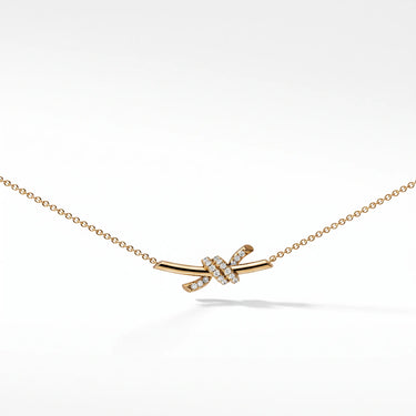 Knot Petite Pavé Pendant Necklace