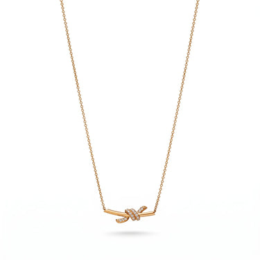Knot Petite Pavé Pendant Necklace
