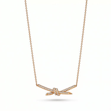 Knot Radiant Crossed Pendant Necklace