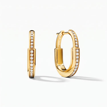 Lock Petite Full-Pavé Hoop Earrings