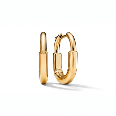 Lock Petite Oval Hoop Earrings