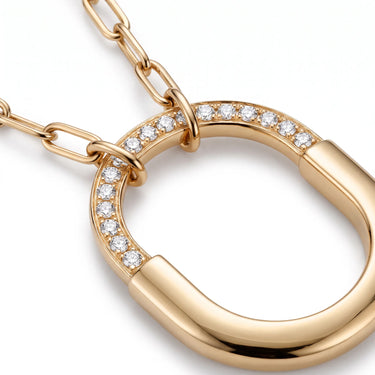 Lock Radiant Pavé Pendant Necklace